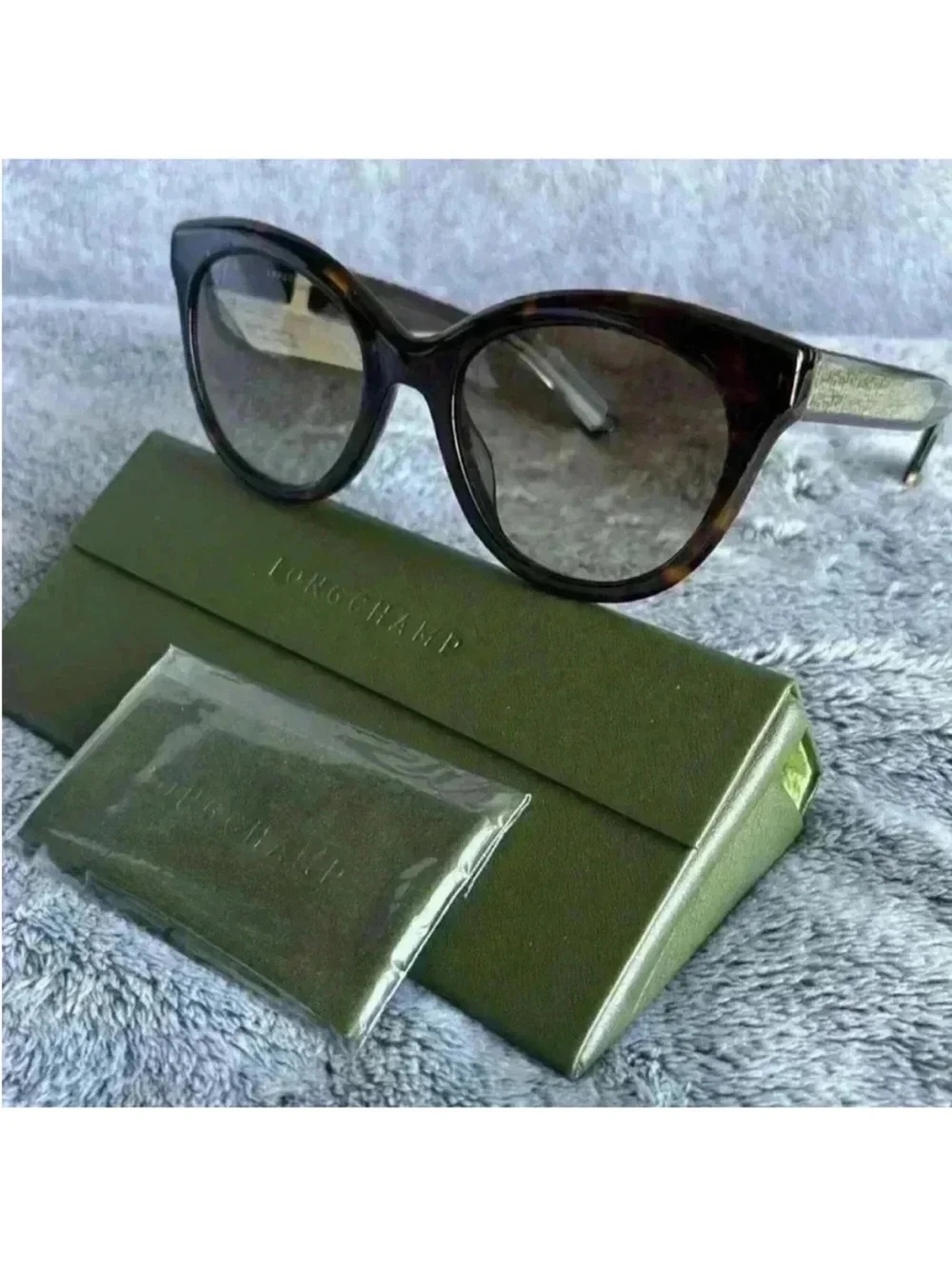 Longchamp LGP Monogram 54mm Cat Eye Sunglasses in Tortoise NWT